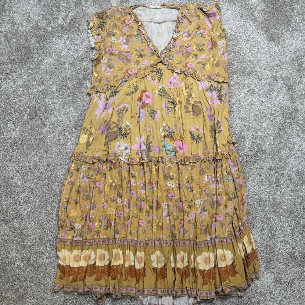 Spell & The Gypsy Wild Bloom Gown Mustard Size Small - Picture 2 of 5